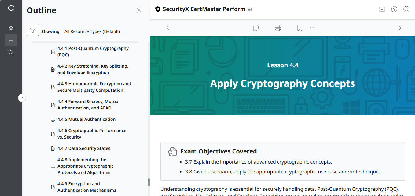 CompTIA CertMaster Perform – SecurityX CASP+ CAS-005 Individual License