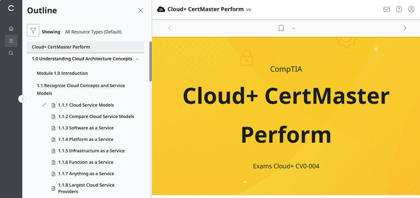 CompTIA Cloud+ CertMaster Perform (CV0-004)